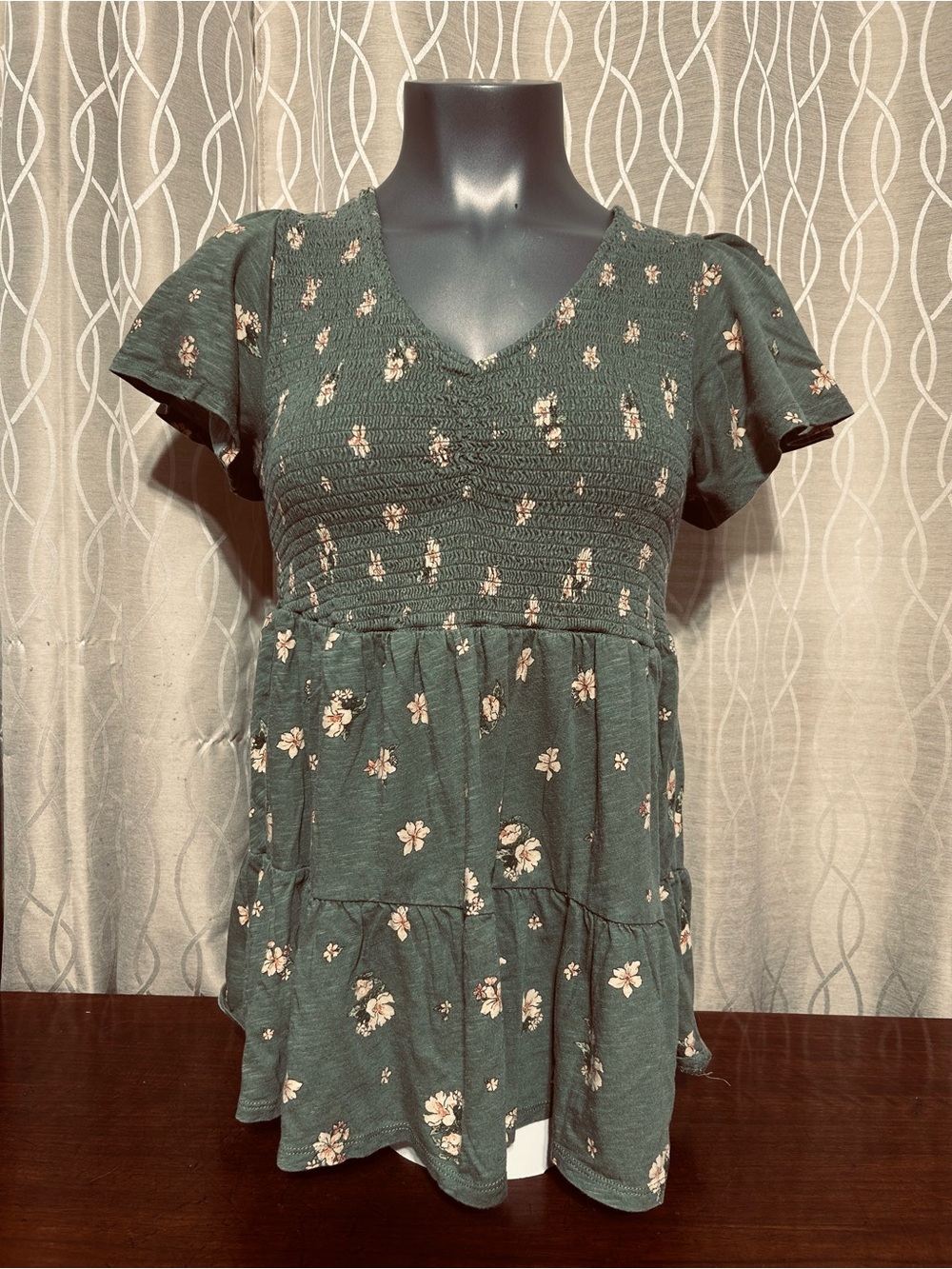 torrid Olive Green Ribbed Top with Subtle Cream Detail